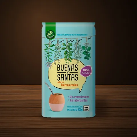 Buenas y Santas Hierbas yerba mate package