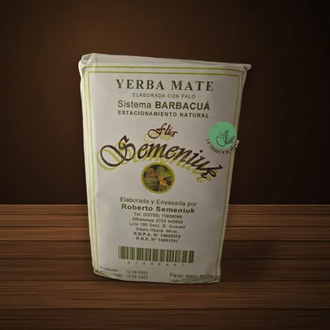 Flia. Semeniuk Tradicional yerba mate package