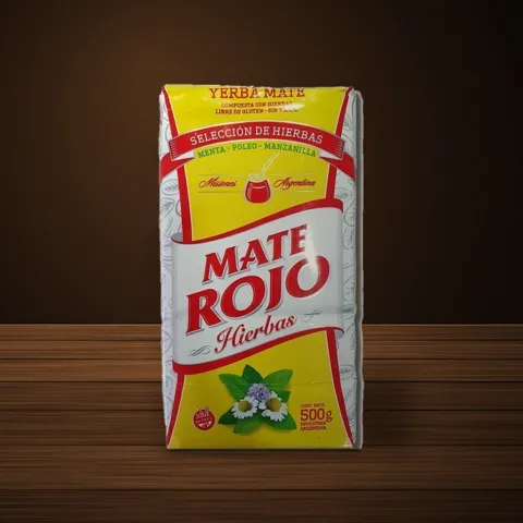 Mate Rojo Con Hierbas yerba mate package